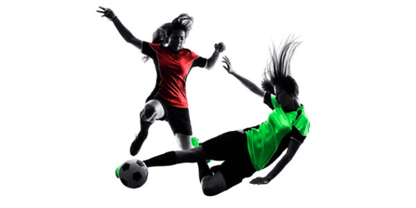 women playing soccer
